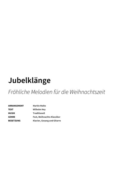 Jubelklänge - Title Page