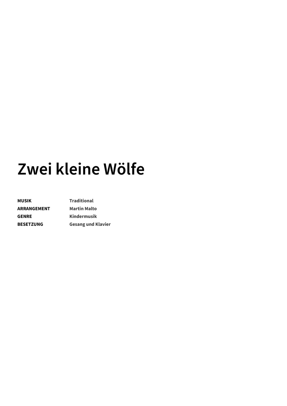 Zwei kleine Wölfe - Title Page