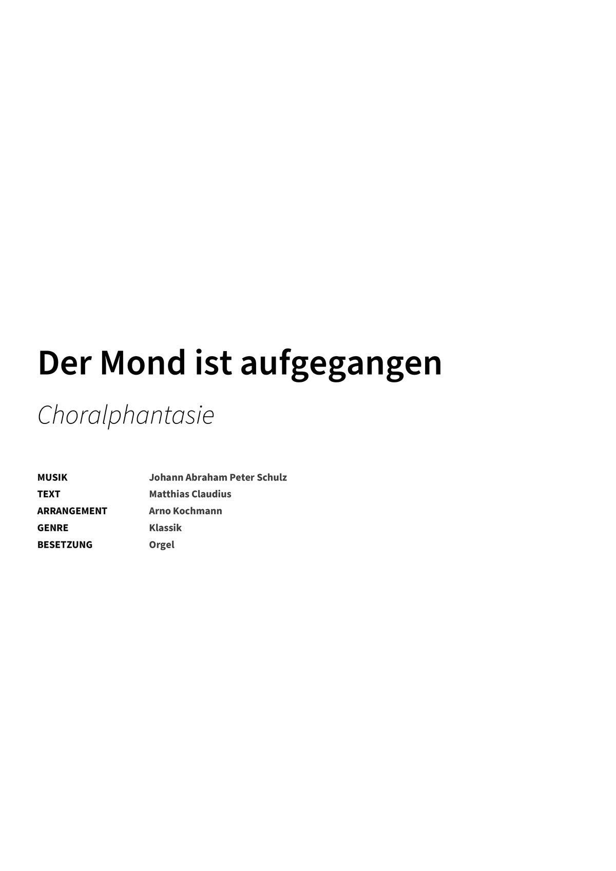 Der Mond ist aufgegangen - Title Page