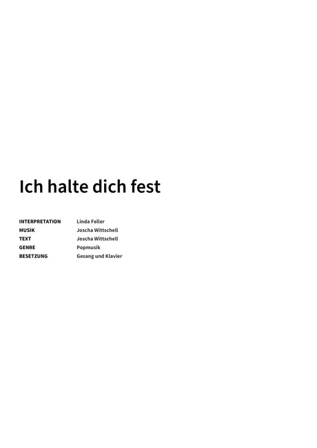 Ich halte dich fest - Title Page