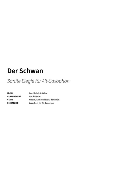 Der Schwan - Title Page
