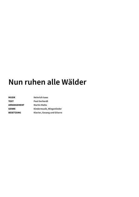 Nun ruhen alle Wälder - Title Page