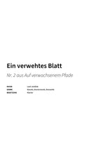 Ein verwehtes Blatt - Title Page