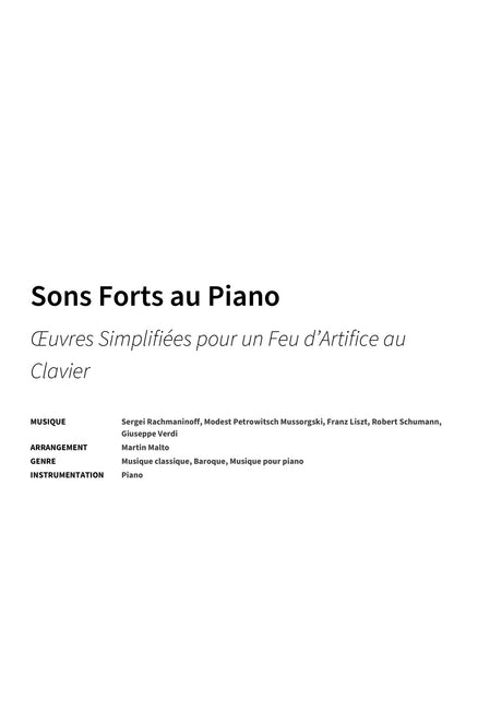 Sons Forts au Piano - Title Page