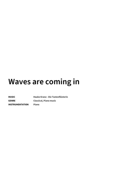 Waves are coming in - Title Page