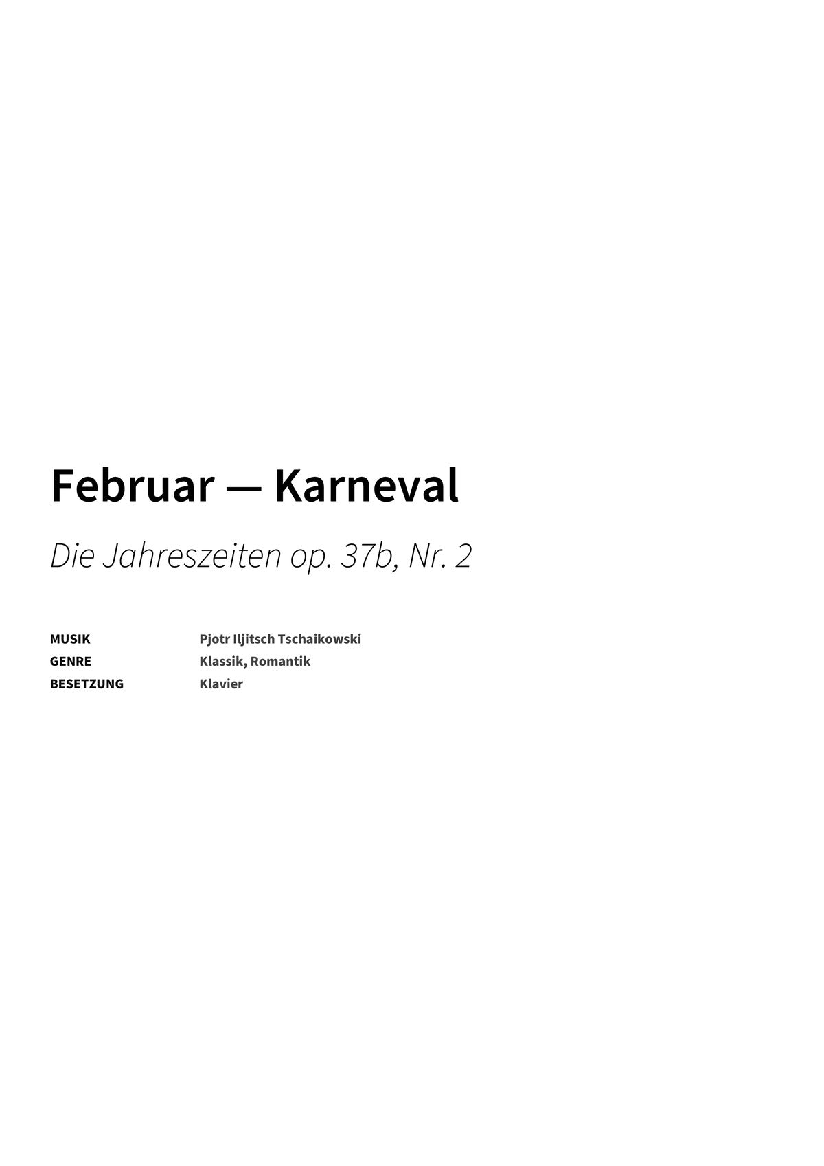 Februar — Karneval - Title Page