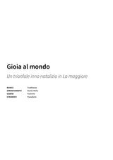 Gioia al mondo - Title Page