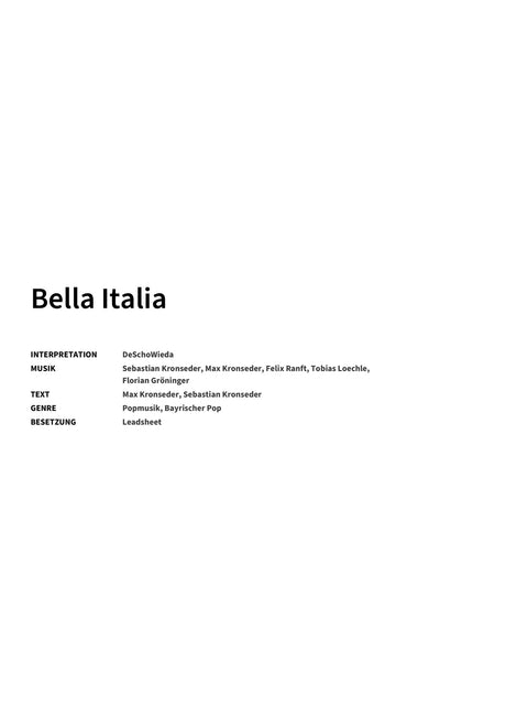 Bella Italia - Title Page