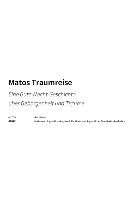 Matos Traumreise - Title Page
