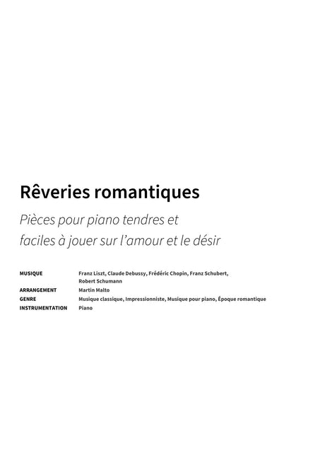 Rêveries romantiques - Title Page