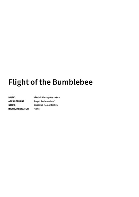 Flight of the Bumblebee - Title Page