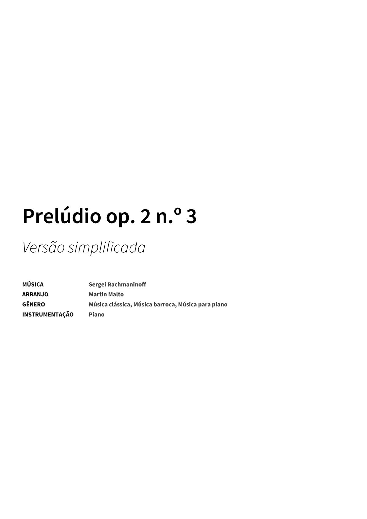 Prelúdio op. 2 n.º 3 - Title Page