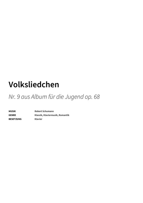 Volksliedchen - Title Page