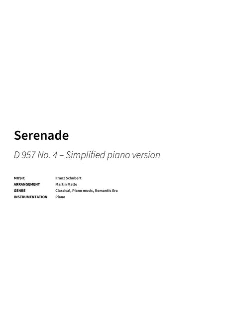 Serenade - Title Page