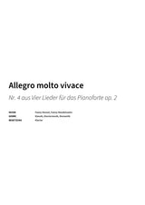 Allegro molto vivace - Title Page