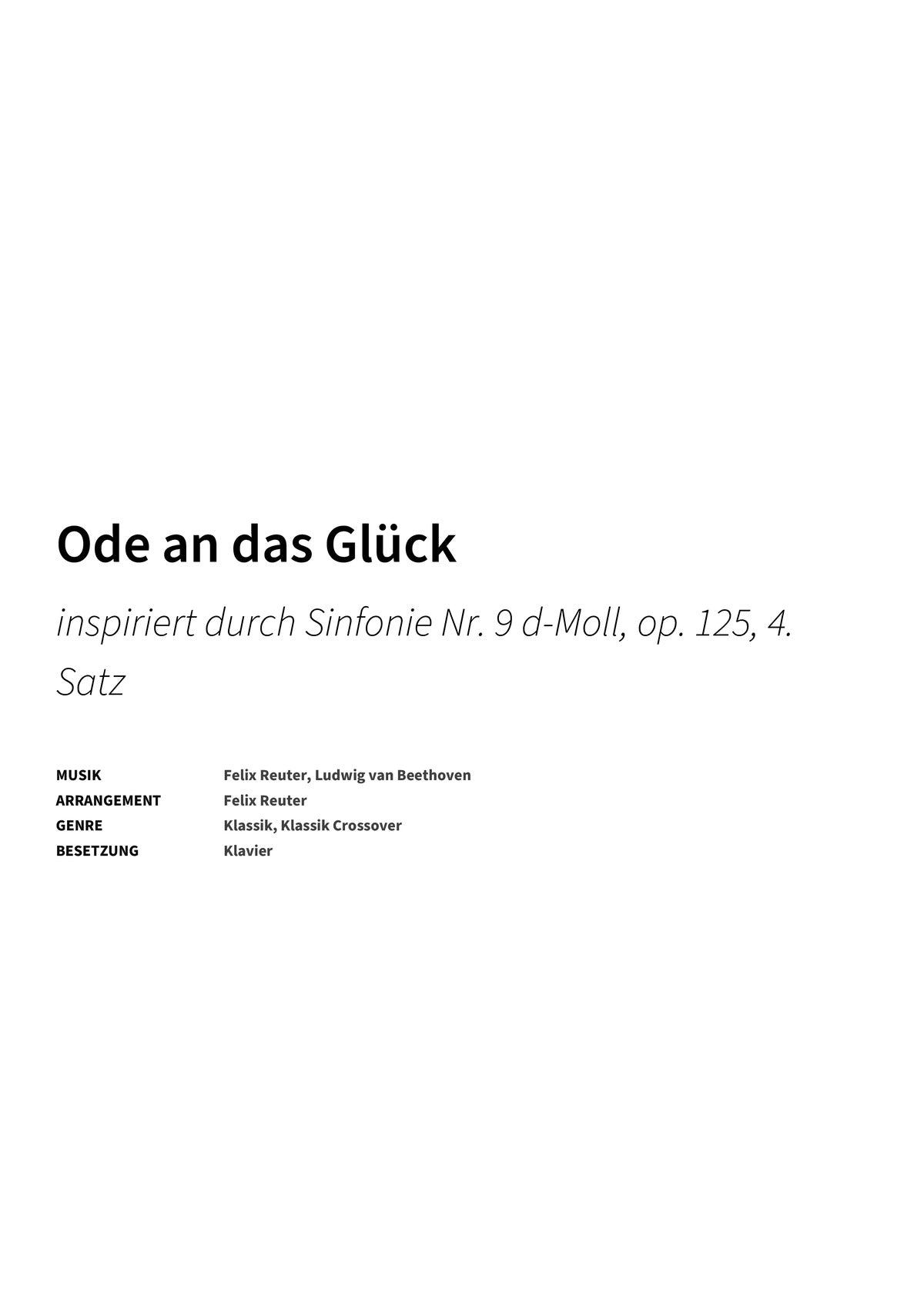 Ode an das Glück - Title Page