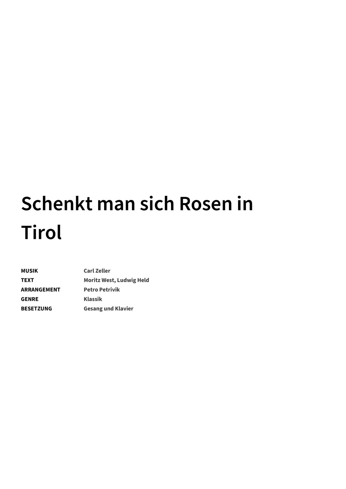 Schenkt man sich Rosen in Tirol - Title Page