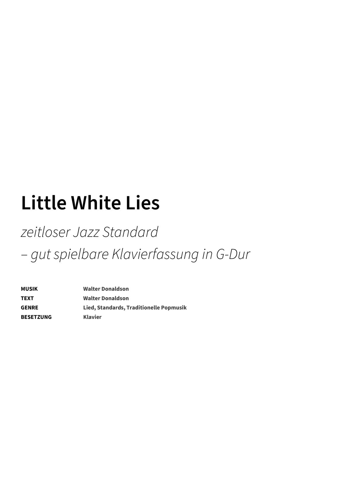 Little White Lies - Title Page