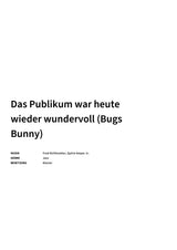Das Publikum war heute wieder wundervoll (Bugs Bunny) - Title Page