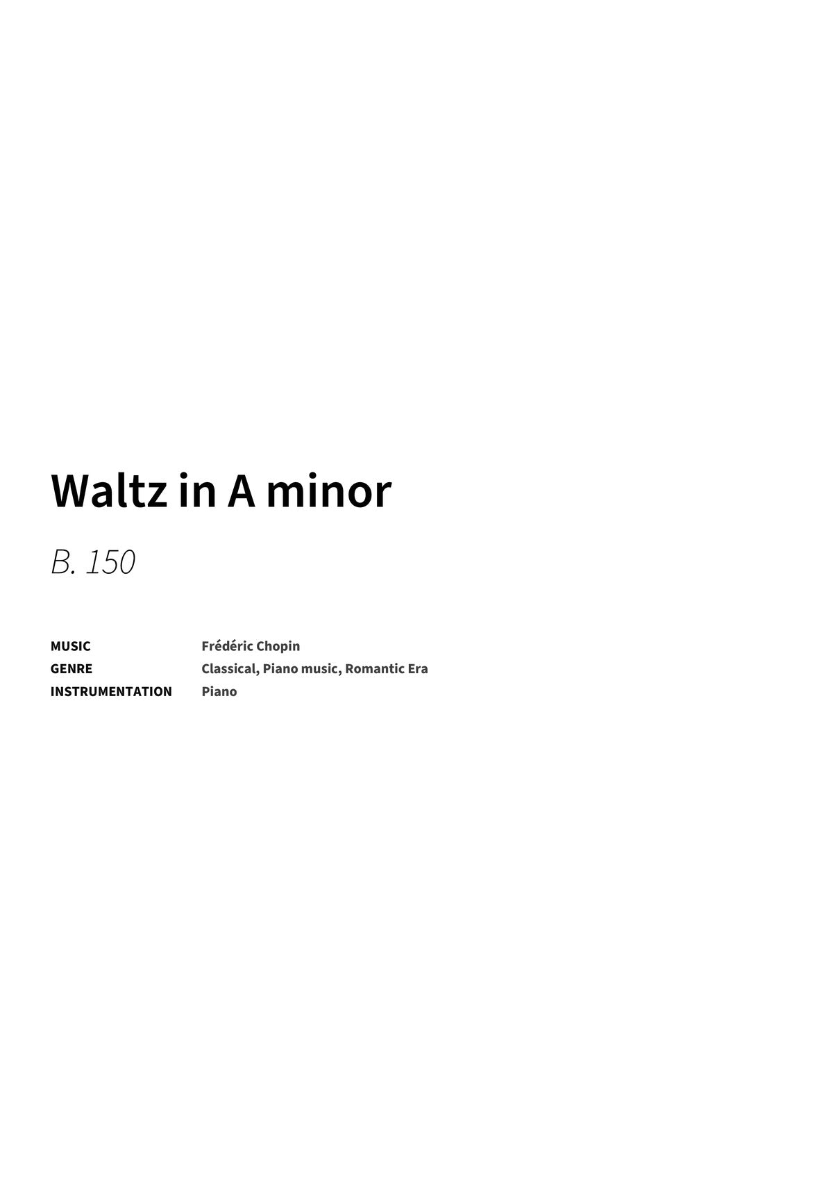 Waltz in A minor - Title Page