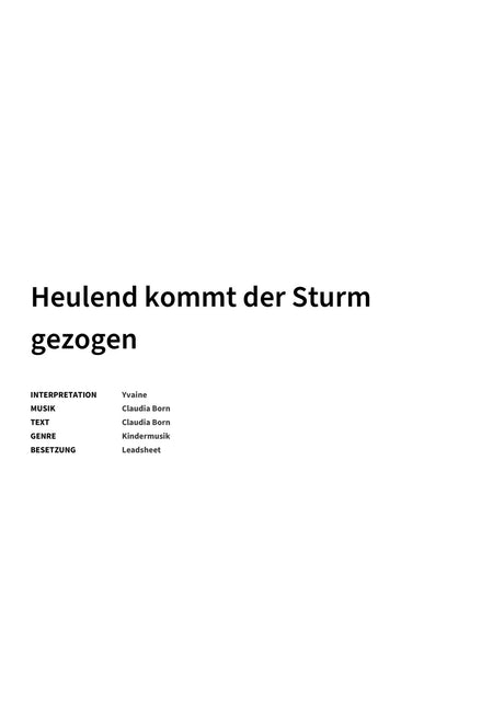 Heulend kommt der Sturm gezogen - Title Page
