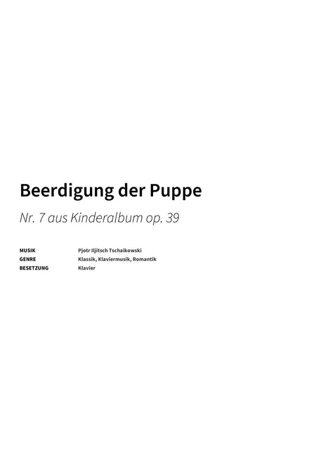 Beerdigung der Puppe - Title Page