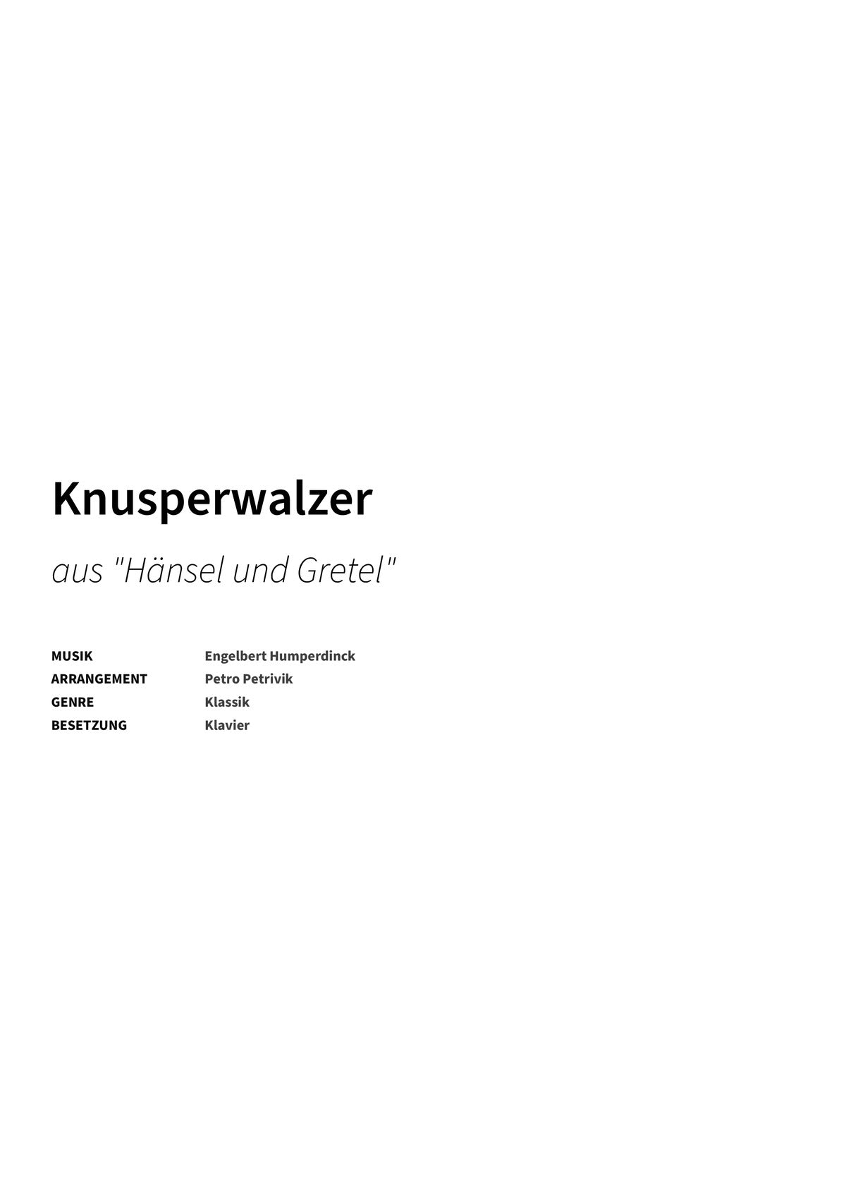 Knusperwalzer - Title Page