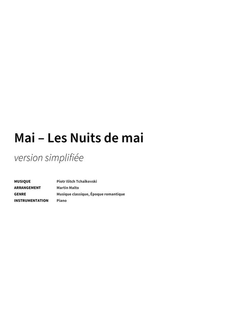 Mai – Les Nuits de mai - Title Page