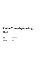 Kleine Trauerhymne in g-Moll - Title Page