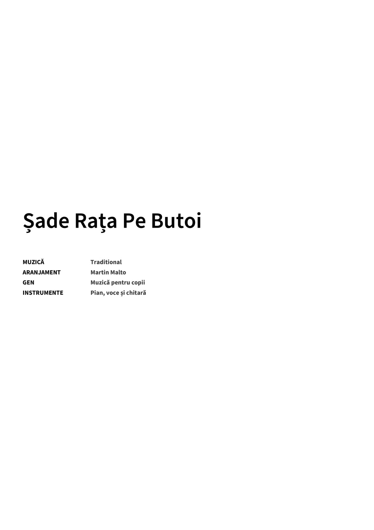 Șade Rața Pe Butoi - Title Page