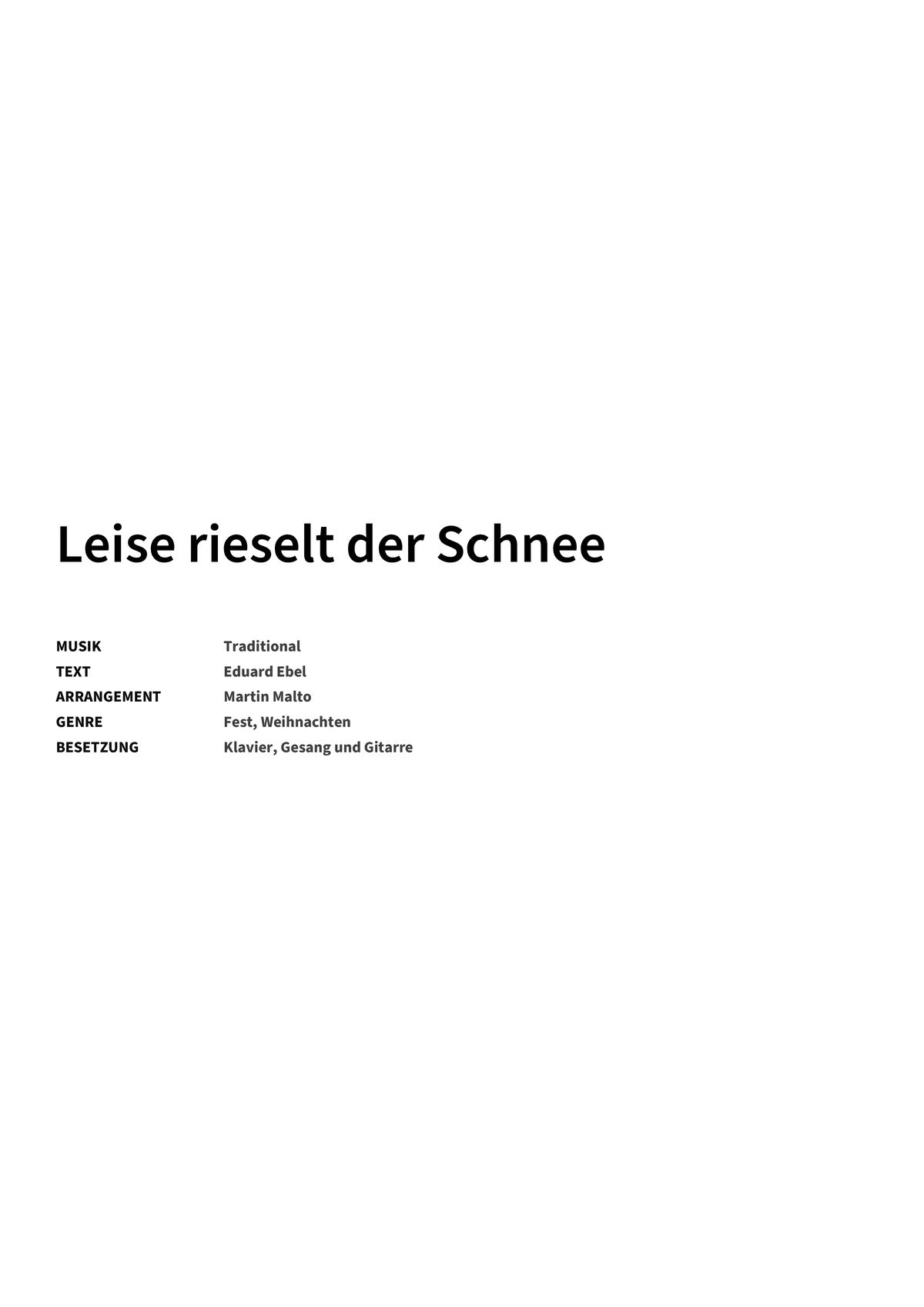 Leise rieselt der Schnee - Title Page