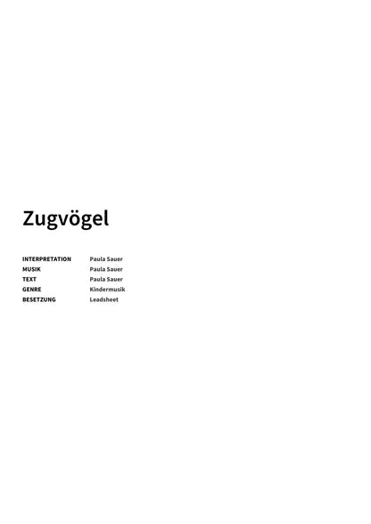 Zugvögel - Title Page