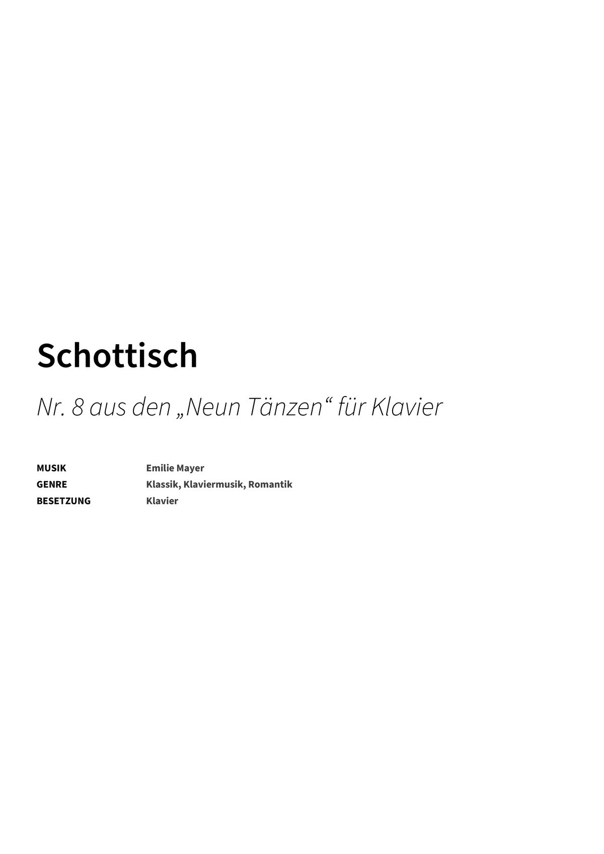 Schottisch - Title Page