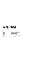 Wiegenlied - Title Page