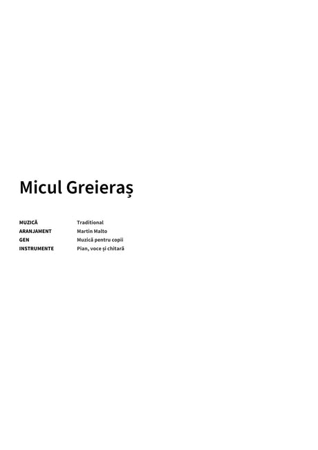 Micul Greieraș - Title Page