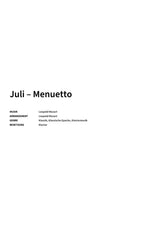 Juli – Menuetto - Title Page