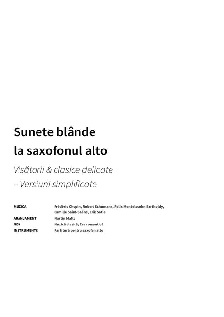 Sunete blânde la saxofonul alto - Title Page
