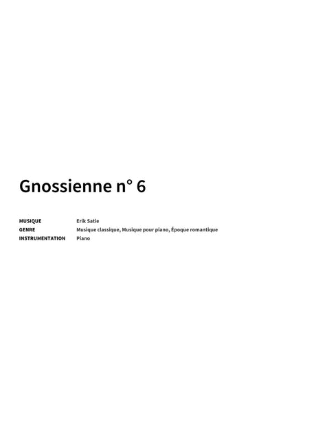 Gnossienne n° 6 - Title Page