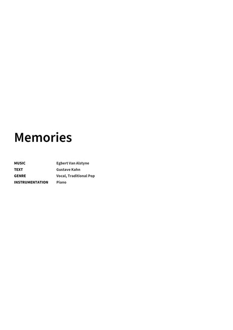 Memories - Title Page
