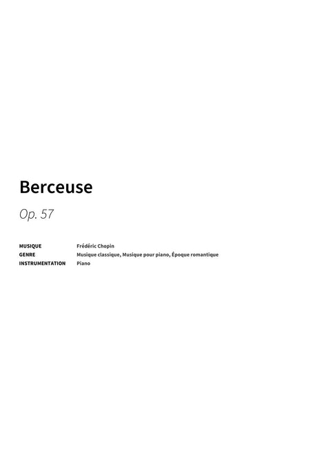 Berceuse - Title Page