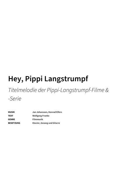 Hey, Pippi Langstrumpf - Title Page