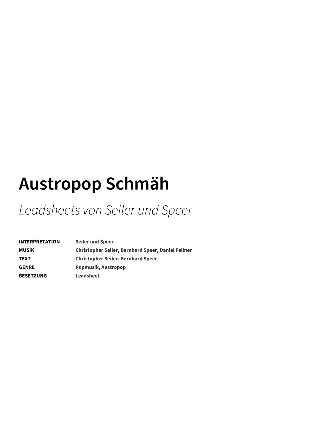 Austropop Schmäh - Title Page