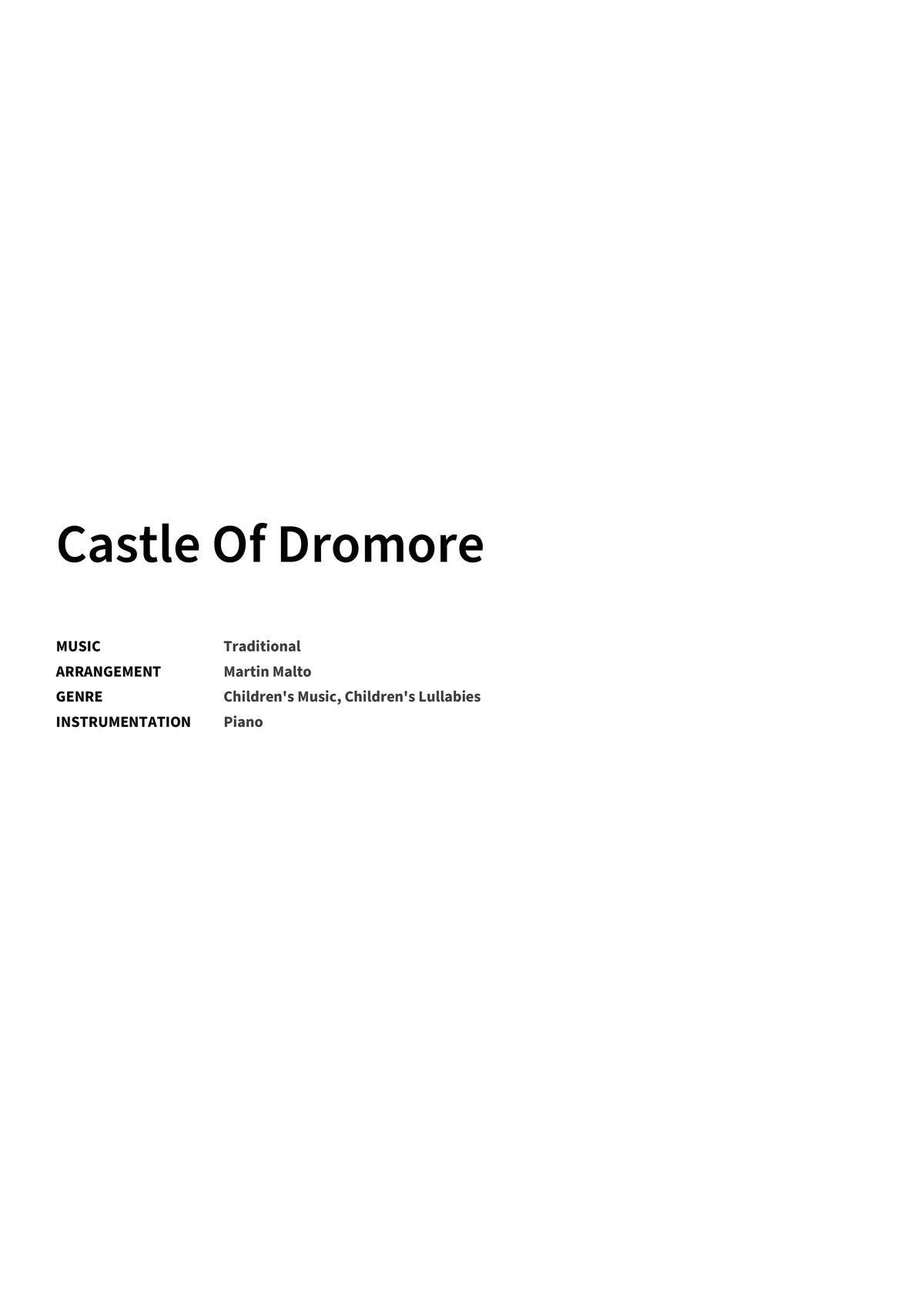 Castle Of Dromore - Title Page