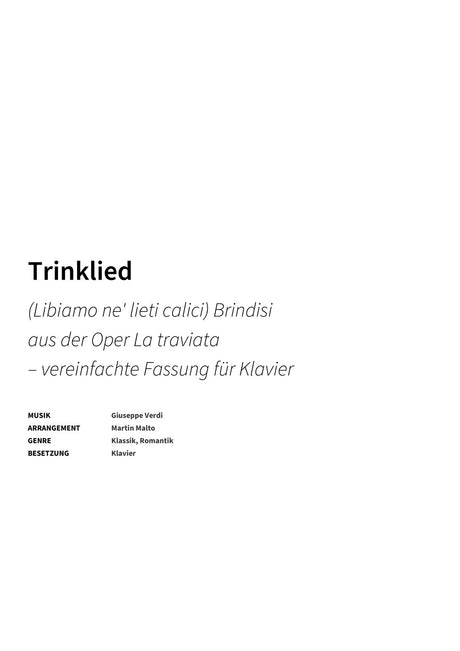 Trinklied - Title Page
