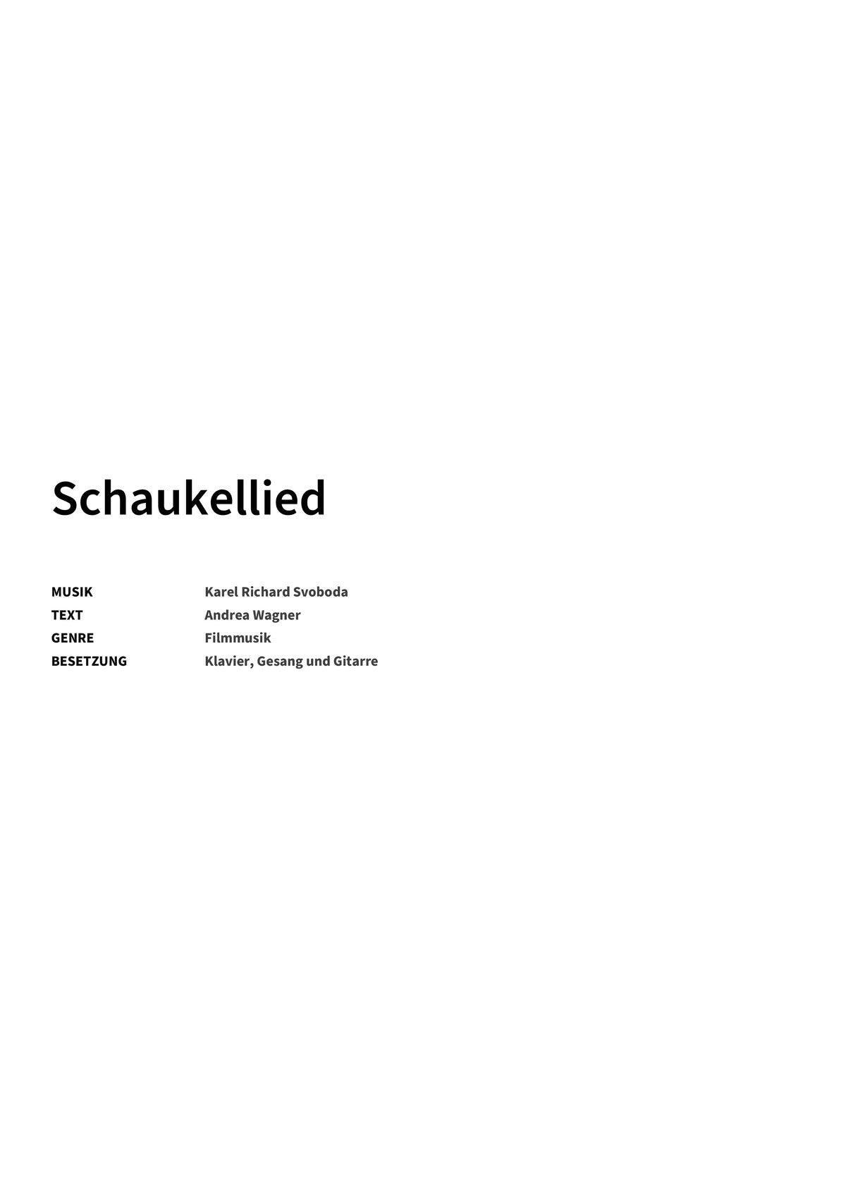 Schaukellied - Title Page