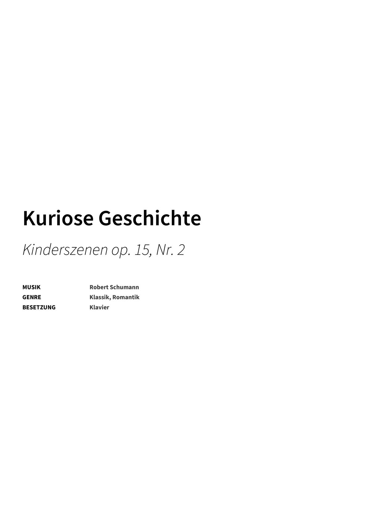 Kuriose Geschichte - Title Page