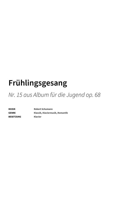 Frühlingsgesang - Title Page