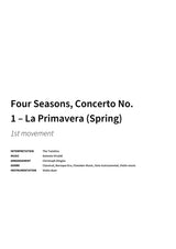 Four Seasons, Concerto No. 1 – La Primavera (Spring) - Title Page