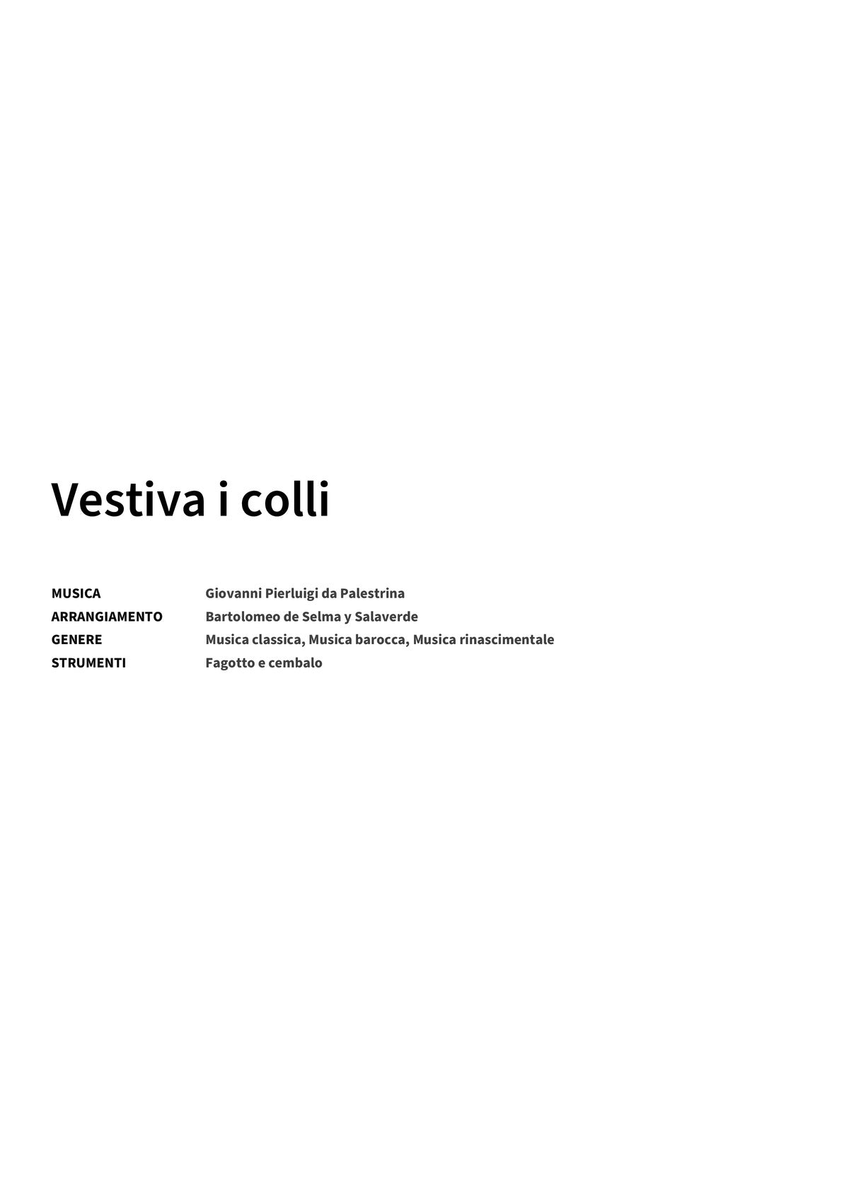 Vestiva i colli - Title Page