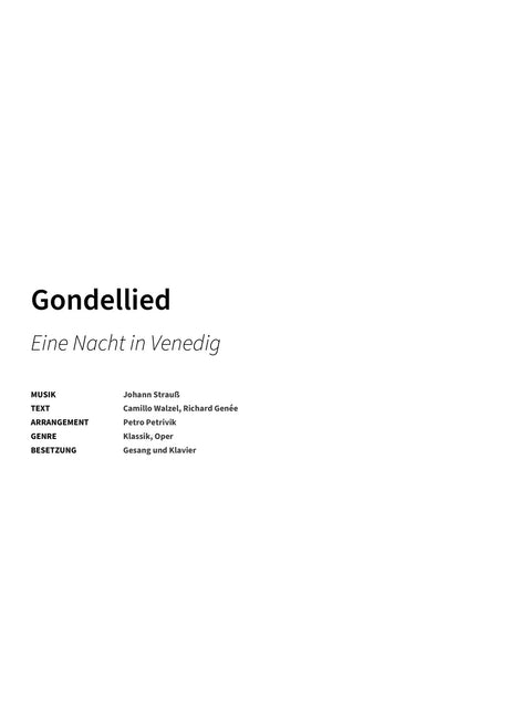 Gondellied - Title Page